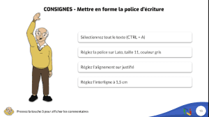 boite à outil du formateur : tracé écrite, la mise en  forme de la police d'écriture