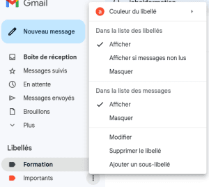 Ajoute une couleur à un libellé sur Gmail 