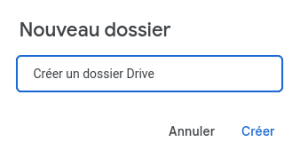 Créer un nouveau dossier sur Google Drive
