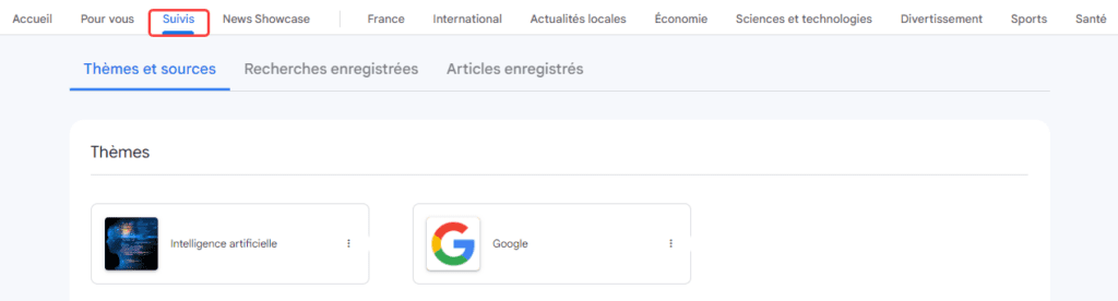 Google Actualité suivis